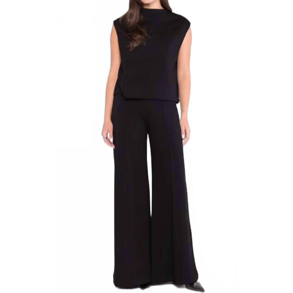 Black Wide-Leg Boot Cut Jumpsuit